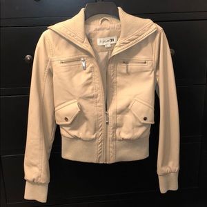 Beige leather jacket